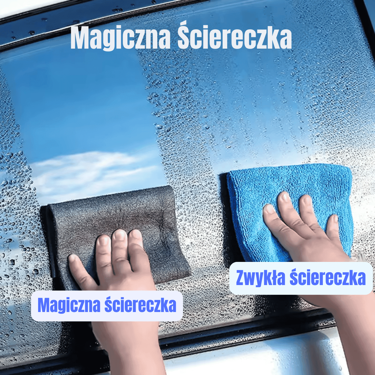 Magiczne ściereczki, do mycia szyb okien luster 30x30cm bez smug - 3 sztuki